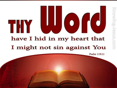 Psalm 119:11 They Word Have I Hid In My Heart (red)